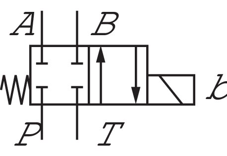 Schaltsymbol: 4/2-Wegeventil, EB-Schaltung